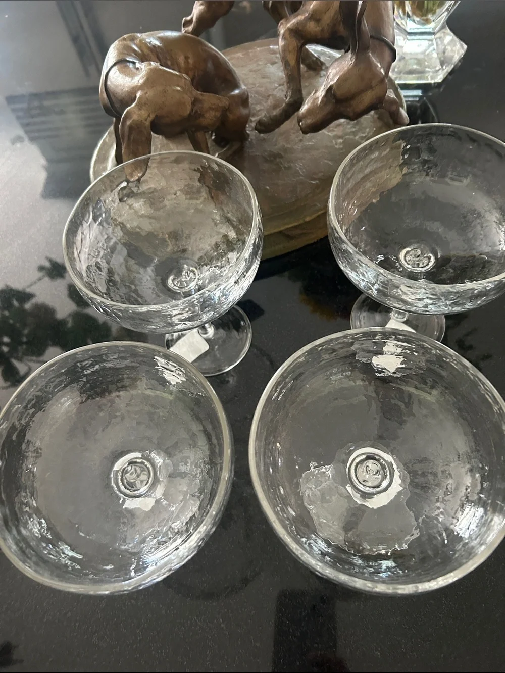 NWT Pottery Barn Set of 4 Hammered Outdoor Margarita Glasses – Clear